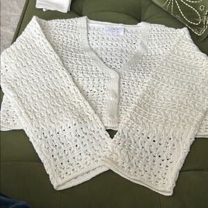Zara Women's White Crochet Cardigan